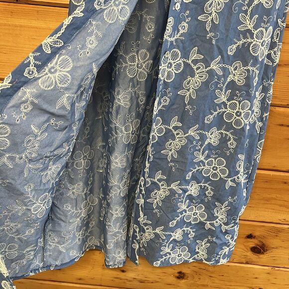 LA PICCOLA CREATIVA Made In Italy Short Sleeve Embroidered Maxi Dress SZ XL NWT - Picture 4 of 5